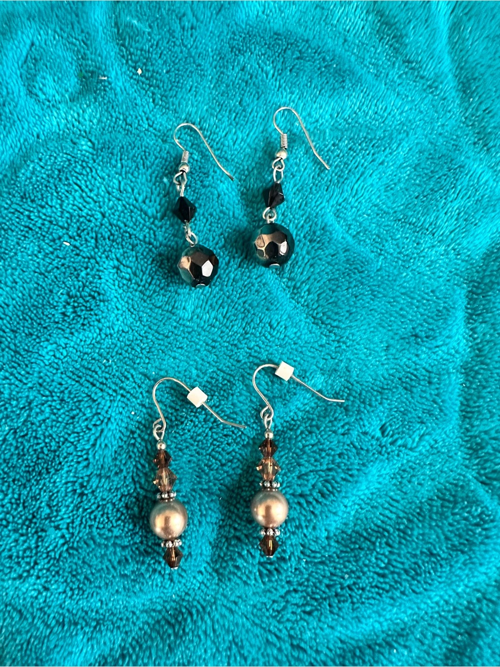 Handmade Black and Brown Beaded Drop Earrings - Women Jewelry